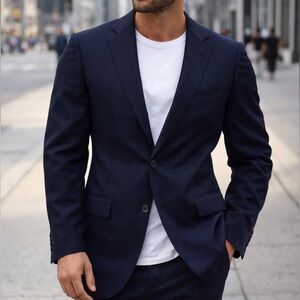 Ermenegildo Zegna Blue Wool Multi Season Blazer Sport coat Jacket IT 52R US 42R